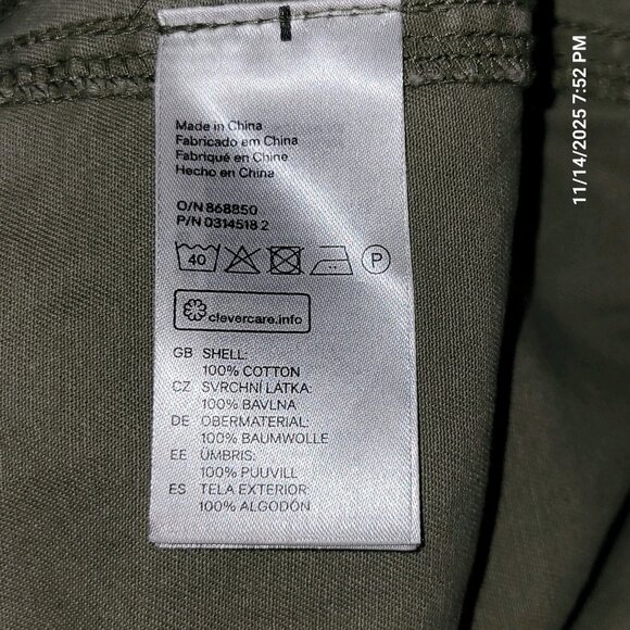 Divided H&M NYC Army Green Jacket Full Zip Snap Closure Drawstring Waist Sz 4 - Picture 6 of 7